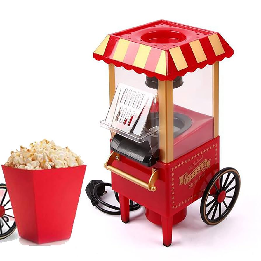 Amazon.co.jp : カート付き電動ポップコーンマシン レトロ